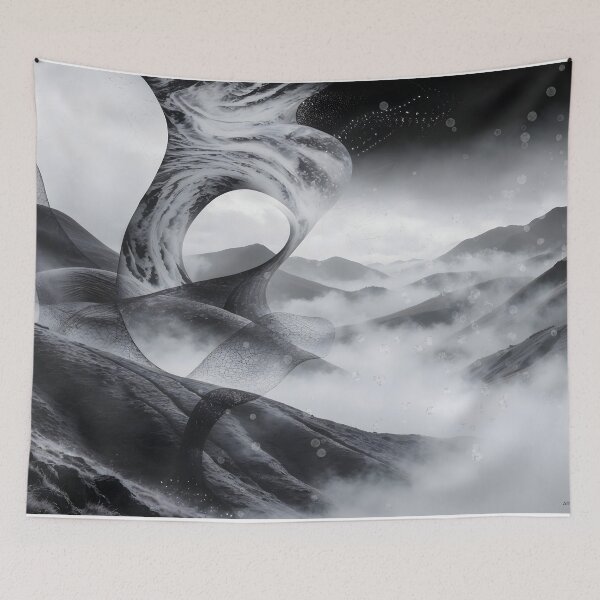 Item preview, Surreal Abstract Black & White Landscape – Fine Art Photography Fusion designed and sold by ShadeScapeArt.