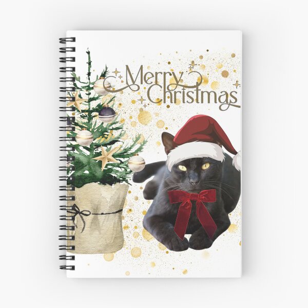 Aperçu de l'œuvre Père Noël chat noir créée et vendue par SimpleatHeart.
