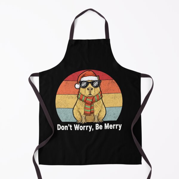 Item preview, Don't Worry Be Merry - Vintage Retro Capybara Christmas designed and sold by Steele-Art.