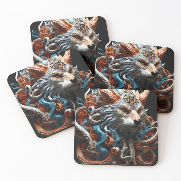 Item preview, Wolf of the Deep – Wolf's head with octopus tentacles designed and sold by Antik by Schulz.