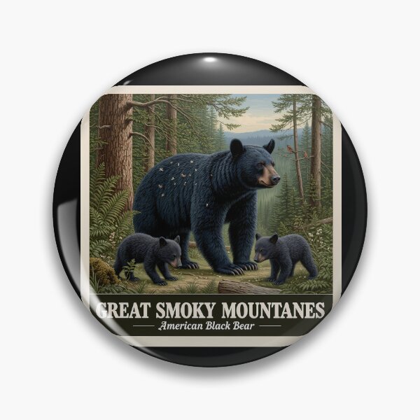 Item preview, Great Smoky Mountains Black Bear and Cubs Vintage Poster designed and sold by Digital Dreams Arts.