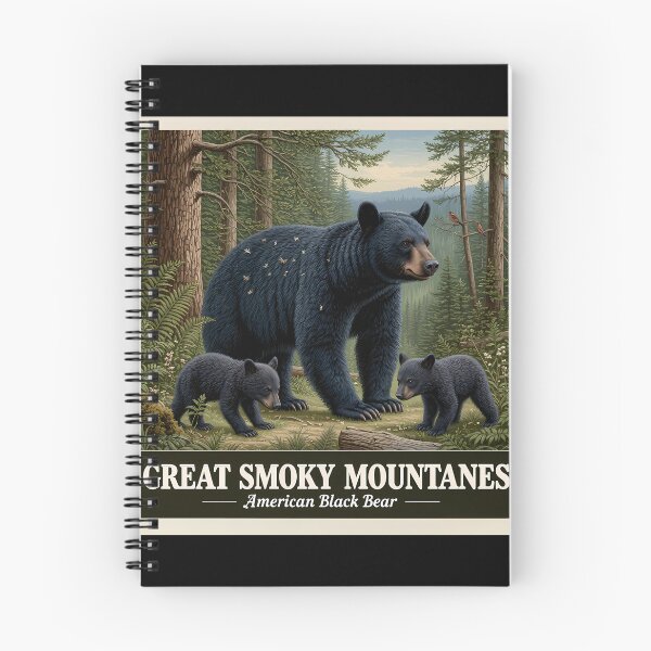 Item preview, Great Smoky Mountains Black Bear and Cubs Vintage Poster designed and sold by Digital Dreams Arts.