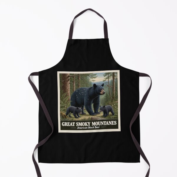 Item preview, Great Smoky Mountains Black Bear and Cubs Vintage Poster designed and sold by Digital Dreams Arts.