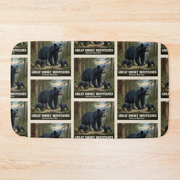 Item preview, Great Smoky Mountains Black Bear and Cubs Vintage Poster designed and sold by Digital Dreams Arts.