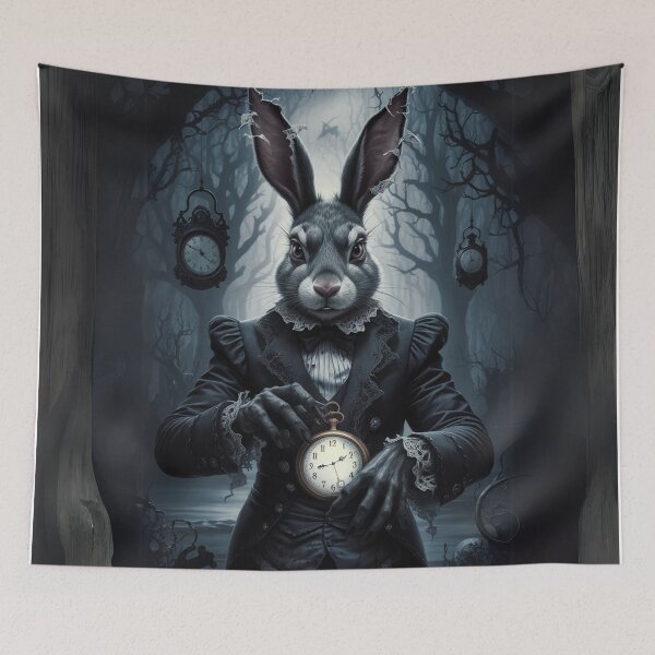 Item preview, Punctual White Rabbit — Forest of Clocks designed and sold by FusiTink.