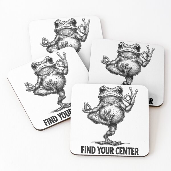 Item preview, Find Your Center – Yoga Frog Illustration designed and sold by DariusZD.