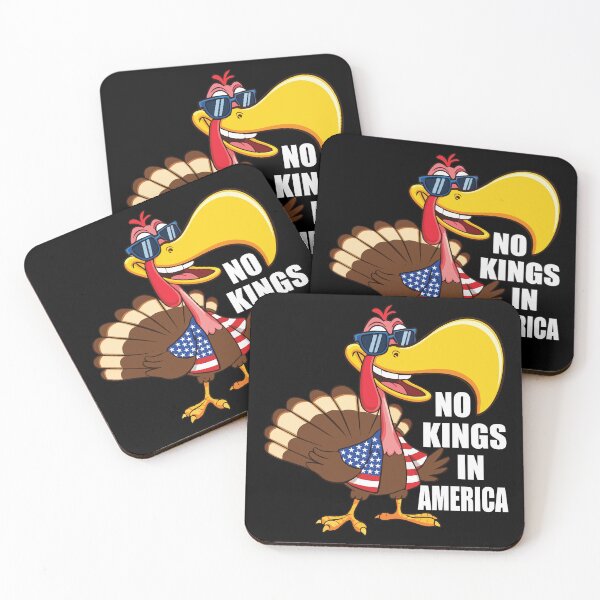 Item preview,   HAPPY THANKSGIVING - COOL - TURKEY - NO KINGS IN AMERICA -FLAG designed and sold by Gihan-Design.