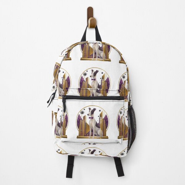 Artikelvorschau, Fröhlicher Foxterrier in Gold und Pflaume – Art-Deco-Porträt entworfen und verkauft von olenapetol.