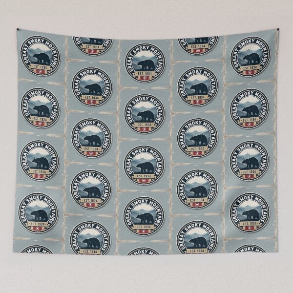 Item preview, Retro Great Smoky Mountains Bear Silhouette Badge - EST 1934 designed and sold by Digital Dreams Arts.