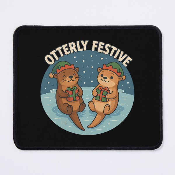Item preview, Otterly Festive – Cute Otter Christmas Shirt for Animal Lovers and Pun Fans designed and sold by AddictiveDesign.