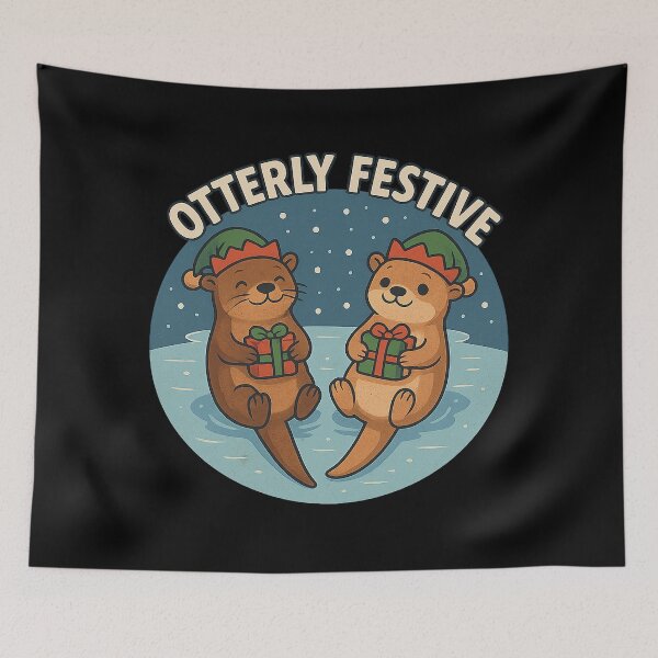Item preview, Otterly Festive – Cute Otter Christmas Shirt for Animal Lovers and Pun Fans designed and sold by AddictiveDesign.