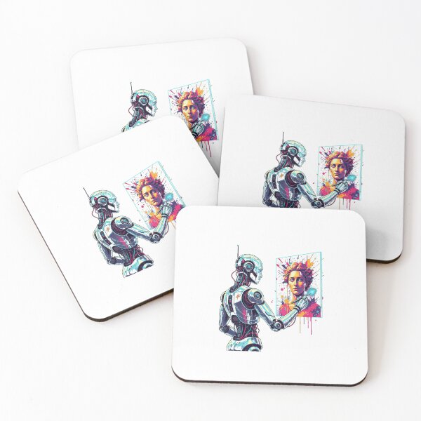 Item preview, AI Artist – Robot Painting Human Portrait designed and sold by --RG-Designs--.