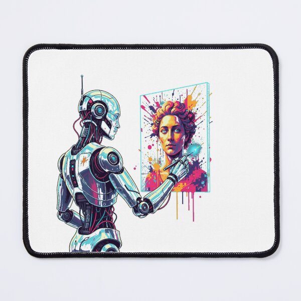 Item preview, AI Artist – Robot Painting Human Portrait designed and sold by --RG-Designs--.