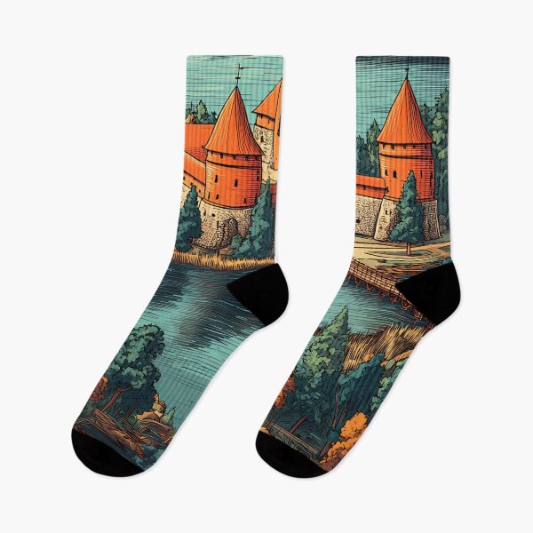 Item preview, Lithuania Illustration Travel Art Vintage designed and sold by KrisSidDesigns.
