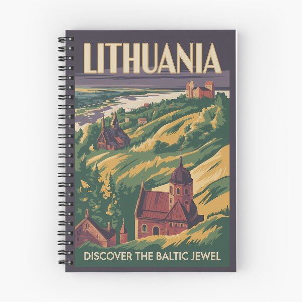 Item preview, Lithuania Landscape Illustration Travel Art Vintage designed and sold by KrisSidDesigns.