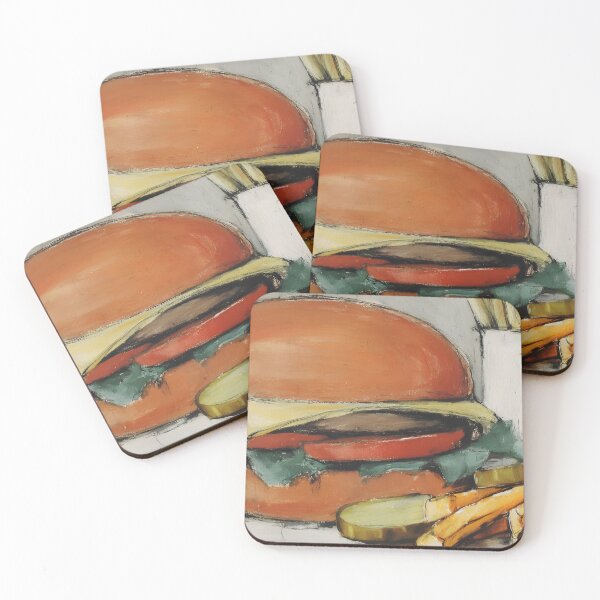 Item preview, Gourmet Burger American Fantasy with Crisp Fries in Bold Artistic Style designed and sold by OlfactoART Studio.