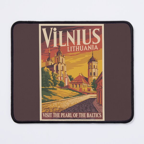 Item preview, Vilnius Lithuania Illustration Travel Art Vintage designed and sold by KrisSidDesigns.