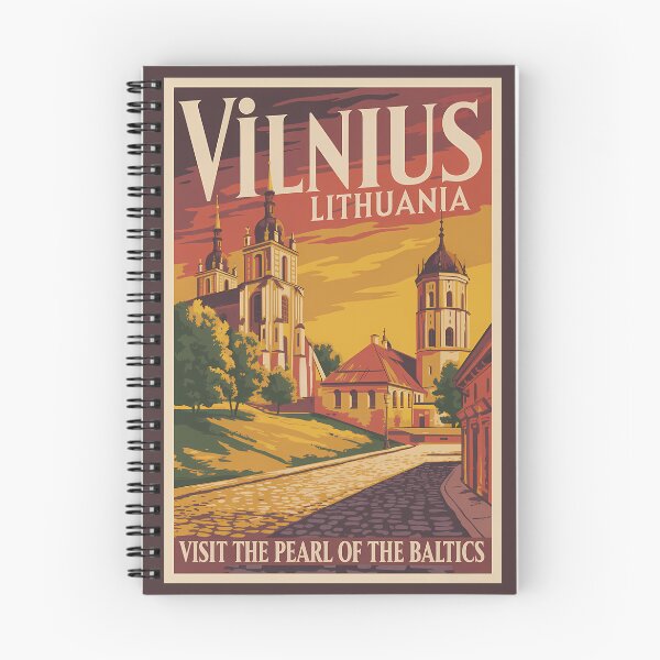 Item preview, Vilnius Lithuania Illustration Travel Art Vintage designed and sold by KrisSidDesigns.