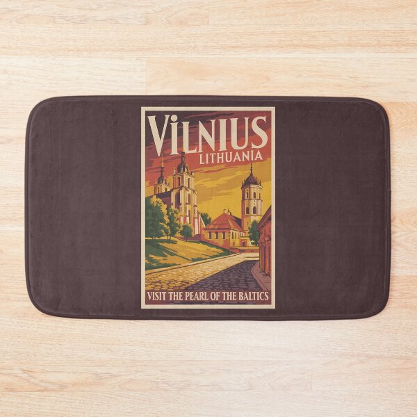 Item preview, Vilnius Lithuania Illustration Travel Art Vintage designed and sold by KrisSidDesigns.