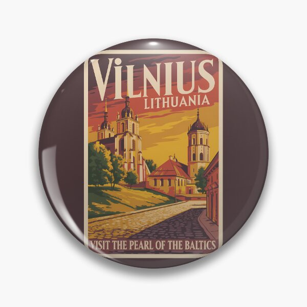 Item preview, Vilnius Lithuania Illustration Travel Art Vintage designed and sold by KrisSidDesigns.
