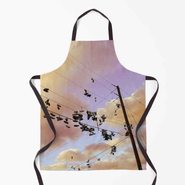 Item preview, Sneakers on Power Lines Sunset Sky - Urban Street Art Photography designed and sold by Lena Cox Studio.