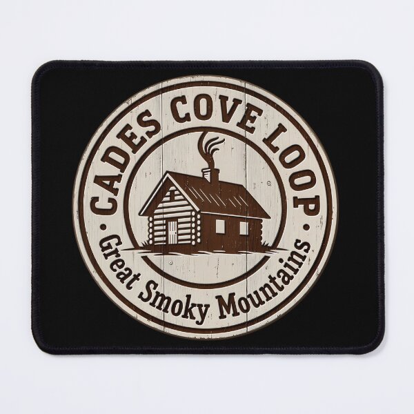 Item preview, Cades Cove Tennessee - Historic Log Cabin Retro Badge designed and sold by Digital Dreams Arts.