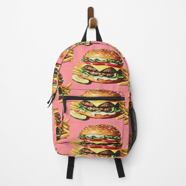 Item preview, Loaded Cheeseburger Indulgence with Golden Fries and Tangy Pickle Accent designed and sold by OlfactoART Studio.