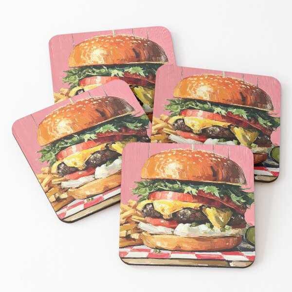 Item preview, Classic Diner Nostalgic Cheeseburger Feast with Crispy Fries and Pepper Mill Charm designed and sold by OlfactoART Studio.