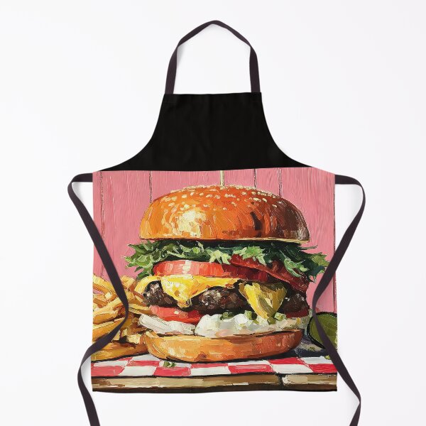 Item preview, Classic Diner Nostalgic Cheeseburger Feast with Crispy Fries and Pepper Mill Charm designed and sold by OlfactoART Studio.