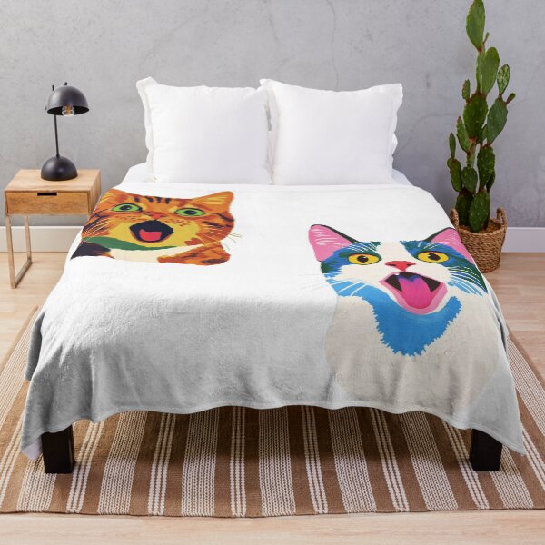 Aperçu de l'œuvre Illustration pop art d'un duo de chats colorés créée et vendue par olenapetol.