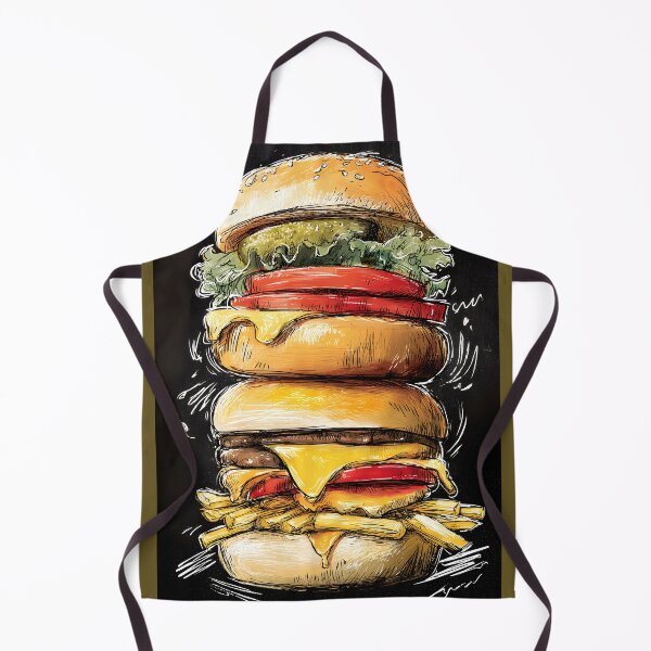 Item preview, Epic Stack Cheeseburger with Juicy Patties, Melted Cheese, and Crispy Fries designed and sold by OlfactoART Studio.