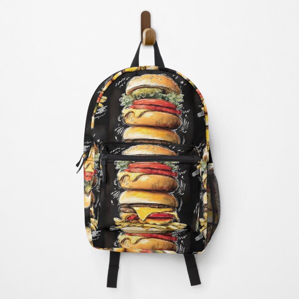 Item preview, Epic Stack Cheeseburger with Juicy Patties, Melted Cheese, and Crispy Fries designed and sold by OlfactoART Studio.