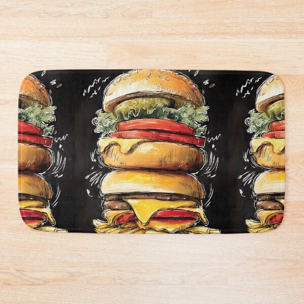 Item preview, Epic Stack Cheeseburger with Juicy Patties, Melted Cheese, and Crispy Fries designed and sold by OlfactoART Studio.