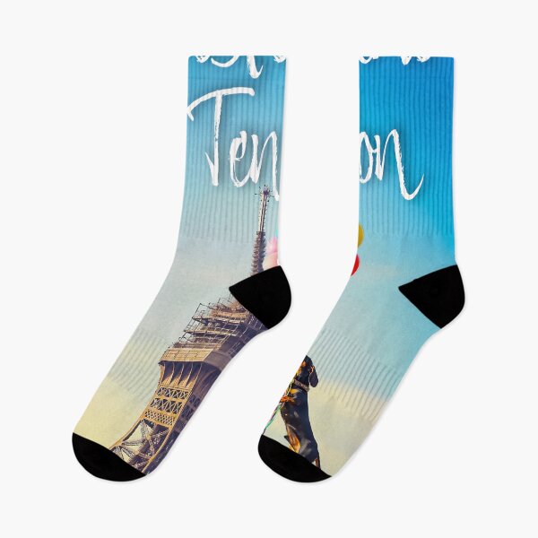 Item preview, Restez Calme et Tenez Bon – Flying Dachshund Over Paris designed and sold by FrancophileFun.