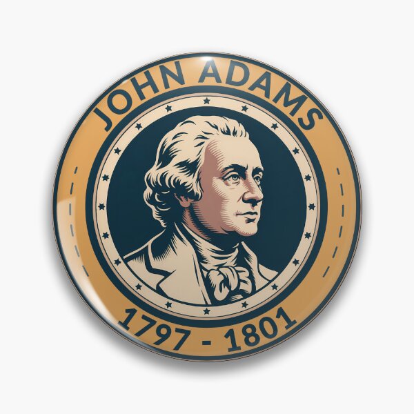 Item preview, John Adams US President Illustration Badge designed and sold by KrisSidDesigns.