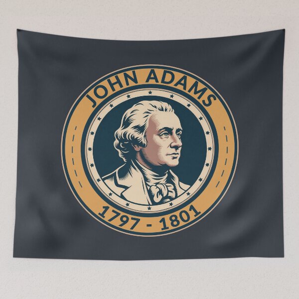 Item preview, John Adams US President Illustration Badge designed and sold by KrisSidDesigns.