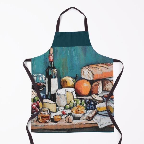Item preview, Celebrate a Gourmet Spread of Cheeses, Fresh Bread, Wine, Grapes, and Seasonal Fruits designed and sold by OlfactoART Studio.