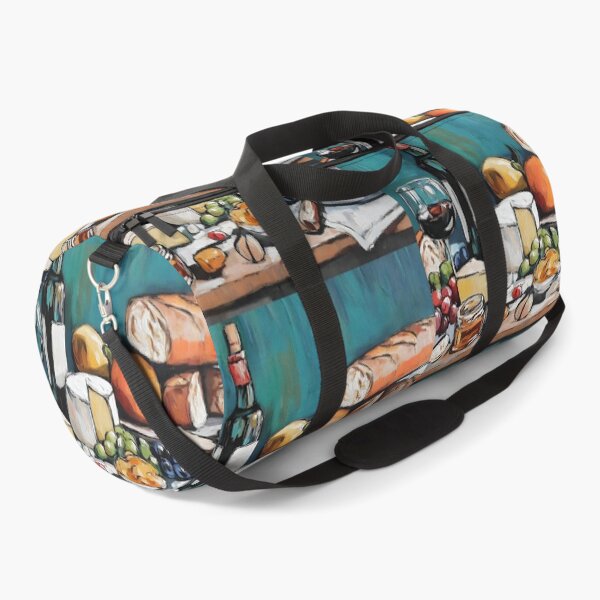 Item preview, Celebrate a Gourmet Spread of Cheeses, Fresh Bread, Wine, Grapes, and Seasonal Fruits designed and sold by OlfactoART Studio.