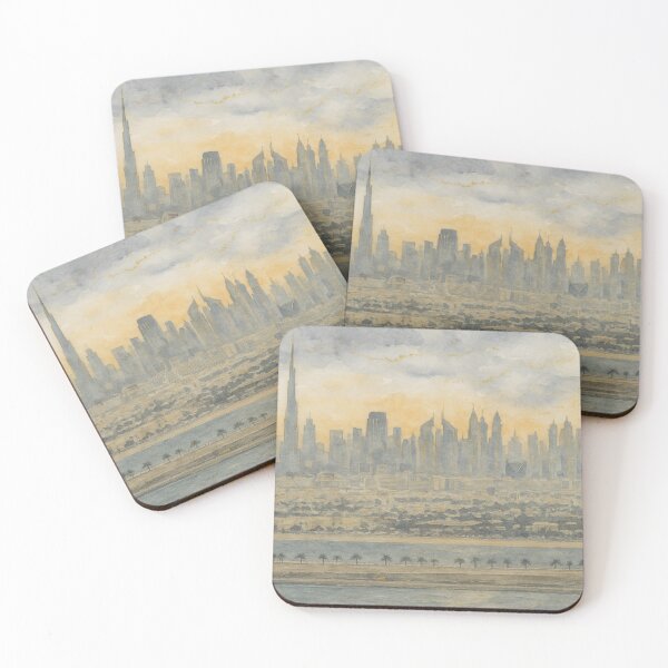 Item preview, Dubai Skyline Watercolor designed and sold by thehaywirehoney.