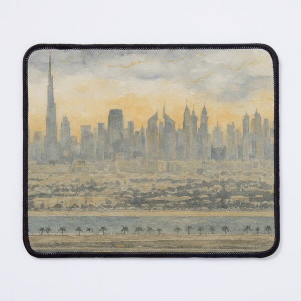 Item preview, Dubai Skyline Watercolor designed and sold by thehaywirehoney.
