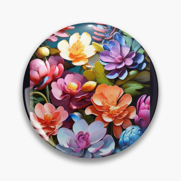 Artikelvorschau, Vibrant Pop Art Floral Bouquet Mixed Colors Abstract Painting entworfen und verkauft von Snap2Art.