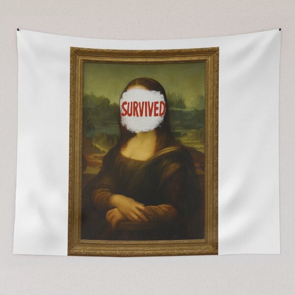 Item preview, Survived From 2025 Louvre Robbery Mona Lisa  designed and sold by ArtQueen777.