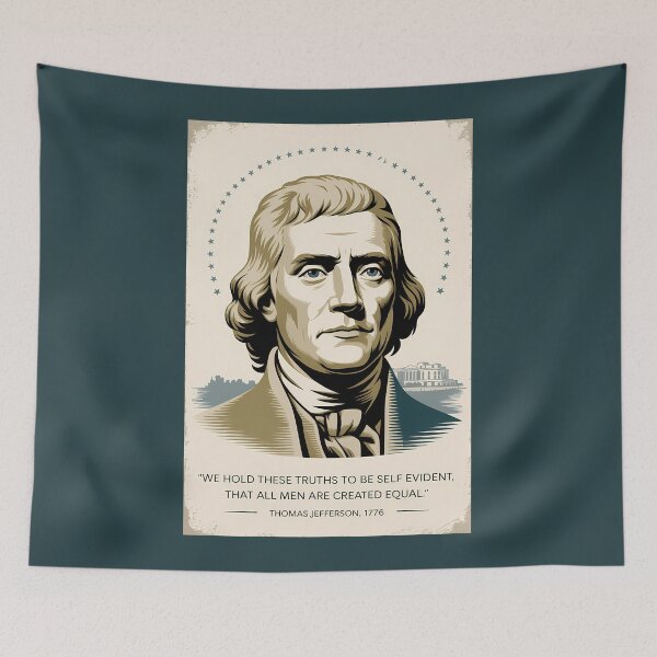 Item preview, Thomas Jefferson Quote Third President Illustration Vintage designed and sold by KrisSidDesigns.