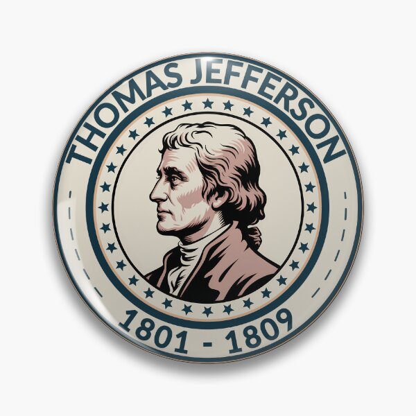 Item preview, Thomas Jefferson US President Illustration Badge designed and sold by KrisSidDesigns.