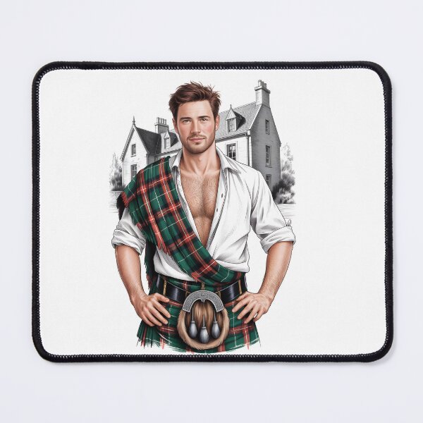 Item preview, Handsome guy in kilt in front of house designed and sold by Museum Of Non-Existing Art.