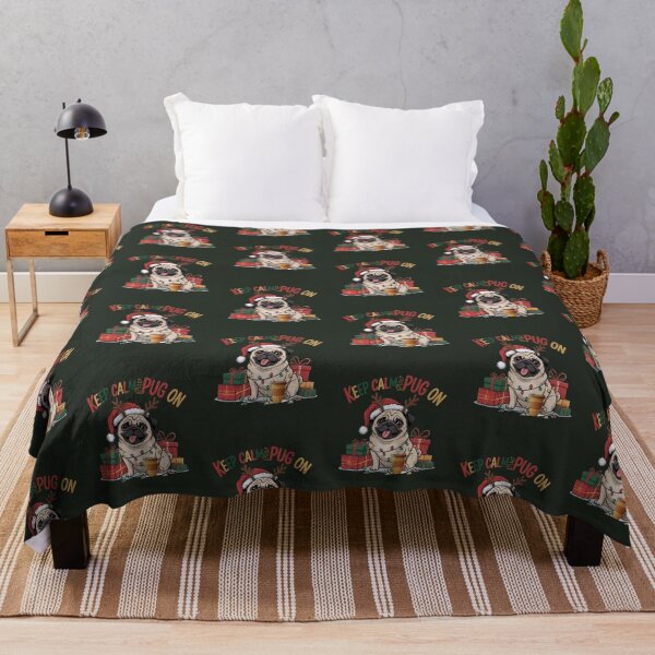 Item preview, Christmas Pug Keep Calm and Pug On Funny designed and sold by Cute & Sassy Custom Gifting Boutiques.