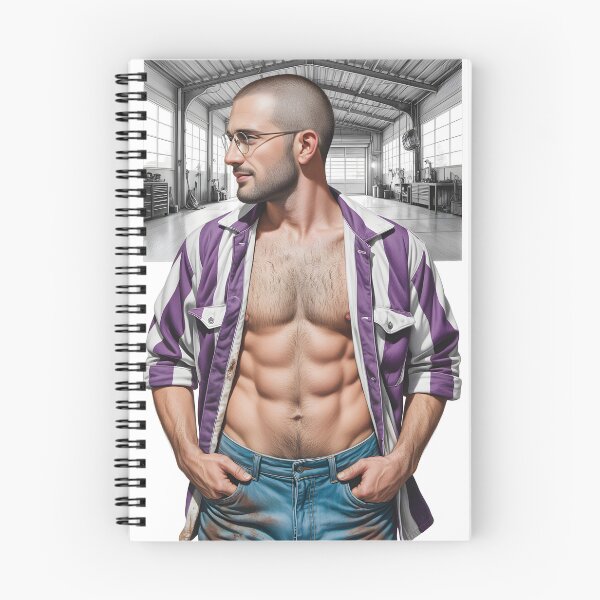 Item preview, Handsome guy in jeans in cartoon garage designed and sold by Museum Of Non-Existing Art.
