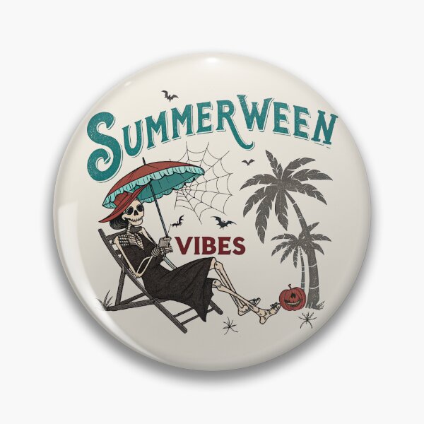 Item preview, Summerween Vibes | Funny Halloween Beach Skeleton Retro Aesthetic Design designed and sold by storyboxdesigns.