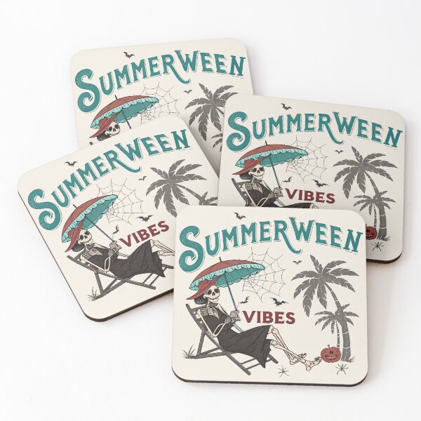 Item preview, Summerween Vibes | Funny Halloween Beach Skeleton Retro Aesthetic Design designed and sold by storyboxdesigns.