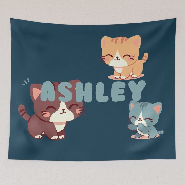 Artikelvorschau, Niedliche Katzen und der Name Ashley – Kawaii-Personalisierungsdesign entworfen und verkauft von karolinahinc.